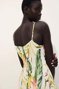 Smocked-Detail Poplin Dress