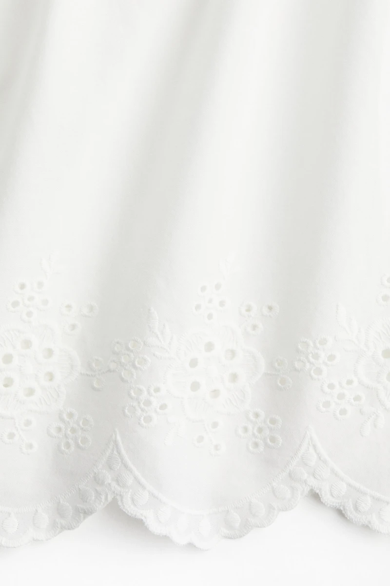 Embroidered Top with Tie Shoulder Straps