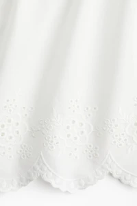 Embroidered Top with Tie Shoulder Straps