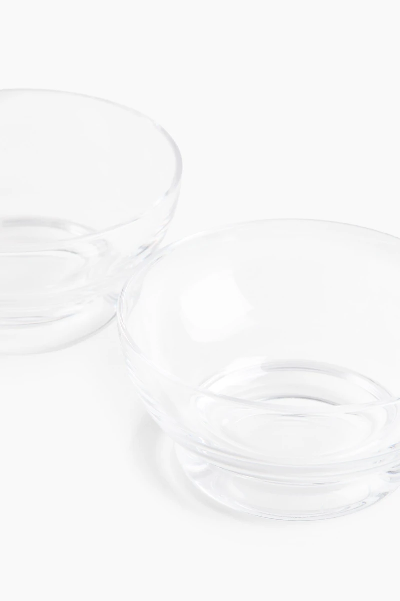 2-Pack Mouth-Blown Glass Serving Bowls