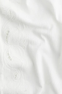 Wide-Leg Pants with Eyelet Embroidery