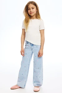 Jean à jambes larges avec motifs