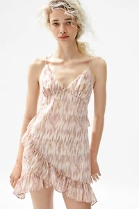 Ruffle-Trimmed Chiffon Dress