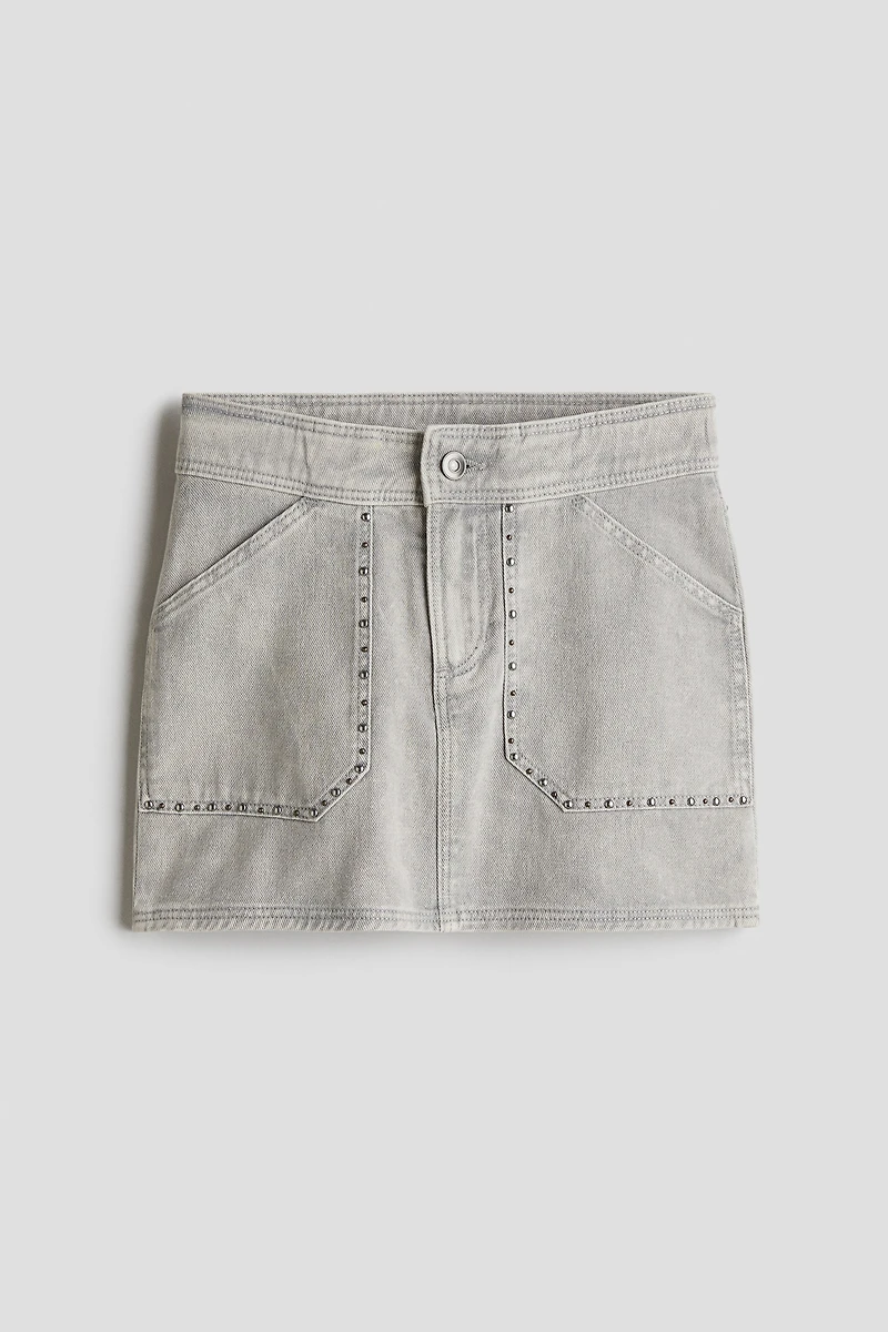 Jupe cloutée en denim