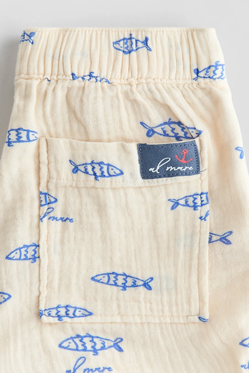 Short en mousseline de coton