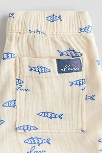 Short en mousseline de coton