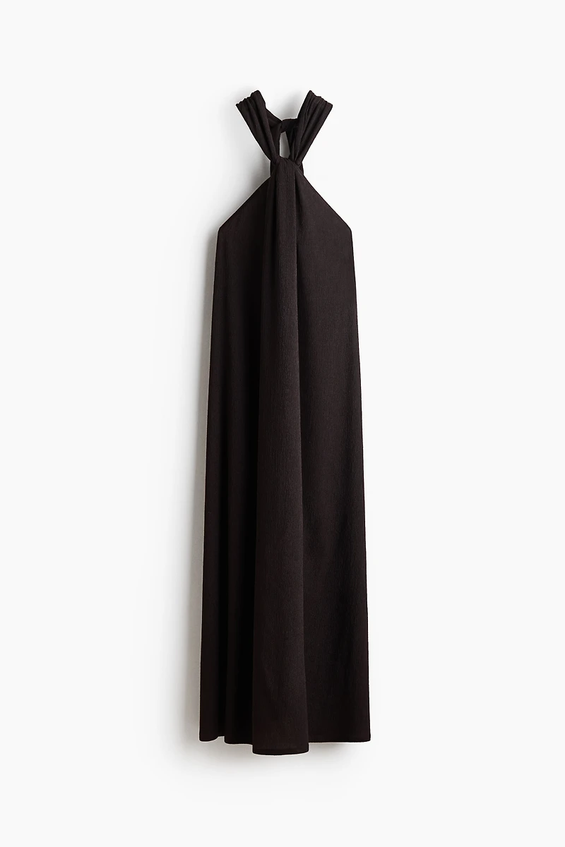 Twist-Detail Halterneck Dress