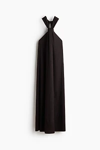 Twist-Detail Halterneck Dress