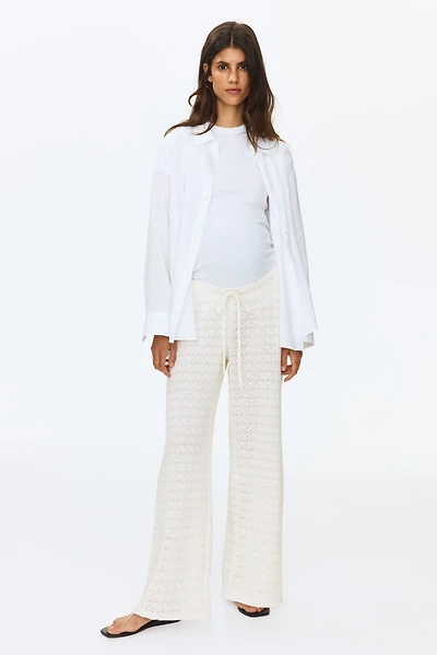 MAMA Pointelle-Knit Drawstring Pants
