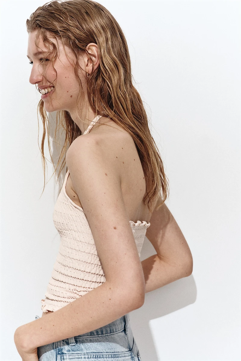 Smocked Halterneck Top