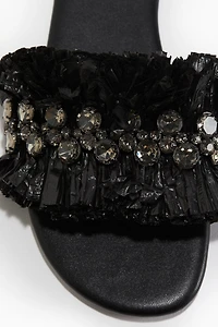 Rhinestone-Embellished Sandals