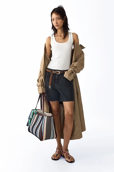 High-Waist Denim Shorts