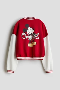 Printed Sweatshirt Baseball Jacket
