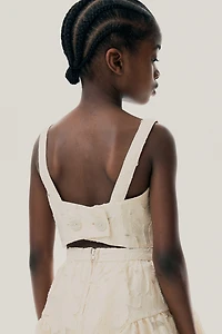 Jacquard-Weave Crop Top