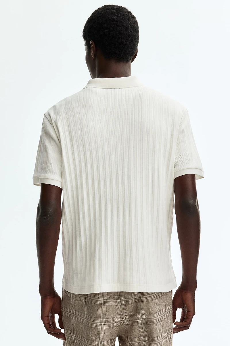 Slim-Fit Textured Jersey Polo Shirt