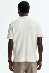 Slim-Fit Textured Jersey Polo Shirt