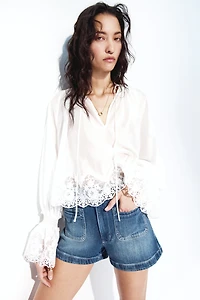 High-Waist Denim Shorts