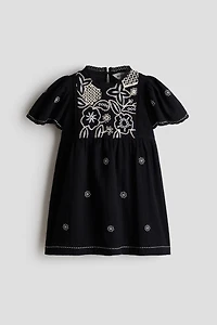 Robe en coton avec détails brodés