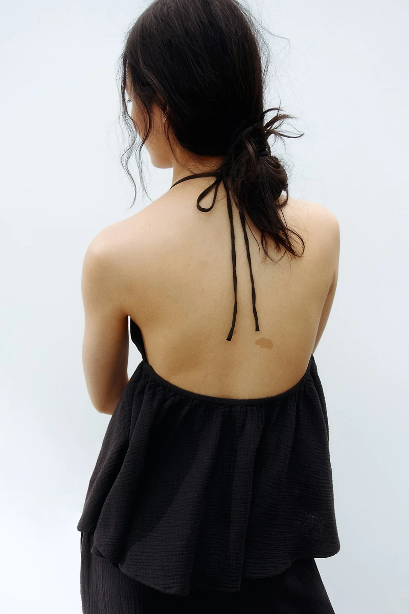 Cotton halterneck top