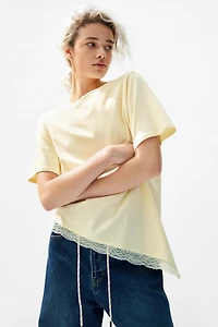Lace-Trimmed T-Shirt