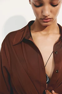 Tie-Detail Shirt Dress