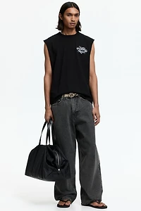 Loose-Fit Printed Sleeveless T-Shirt