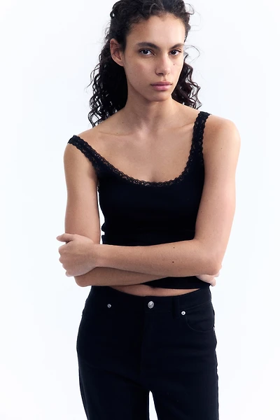 Lace-Trimmed Tank Top