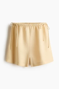 Short en lin mélangé avec cordons de serrage