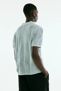 Regular-Fit Jacquard-Knit Resort Shirt