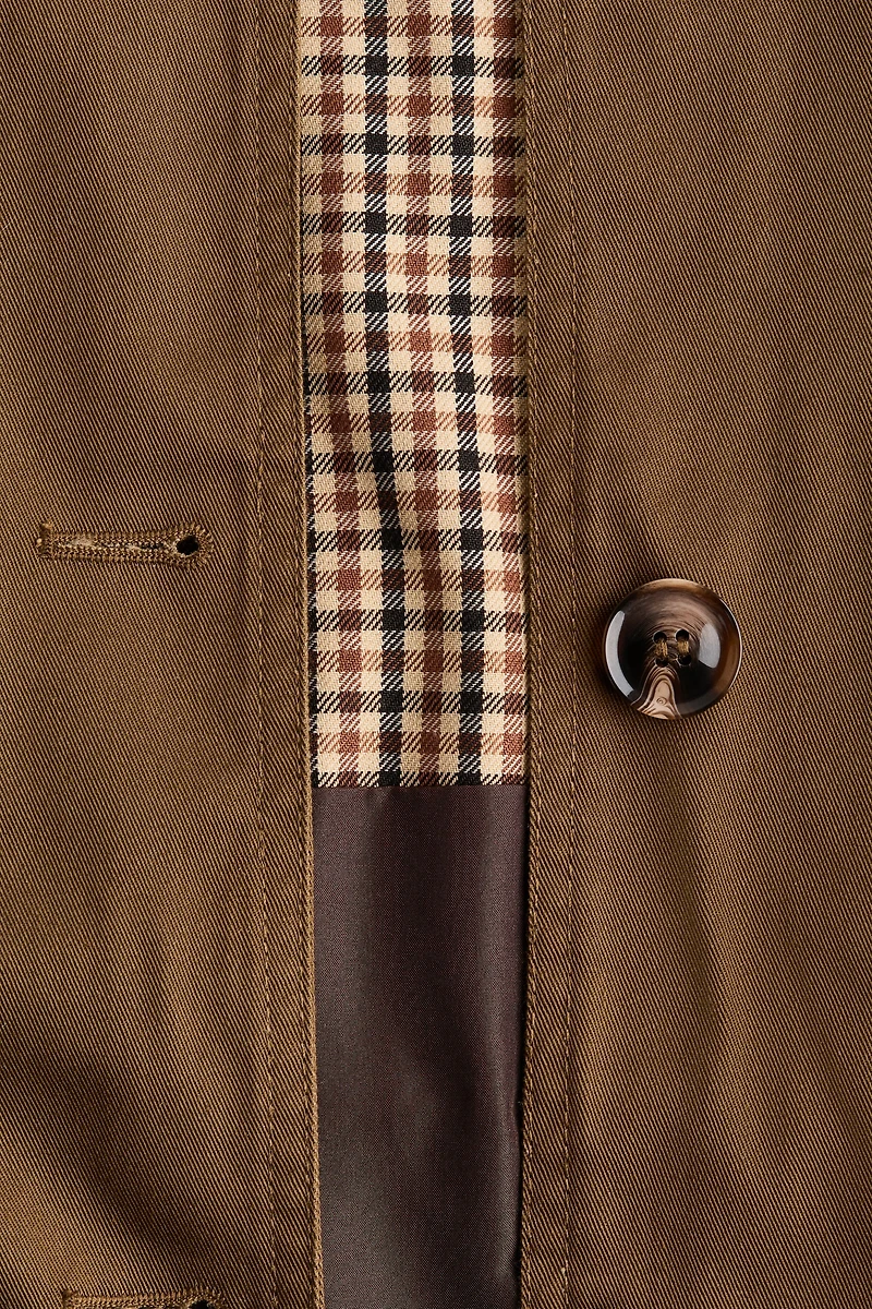 Cape-detail twill jacket