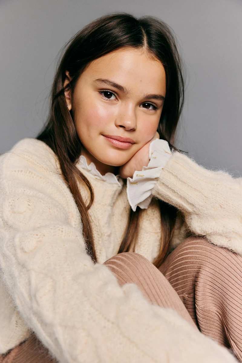 Loose-Fit Cable-Knit Sweater