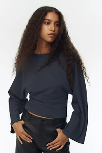 Batwing-Sleeved Jersey Top