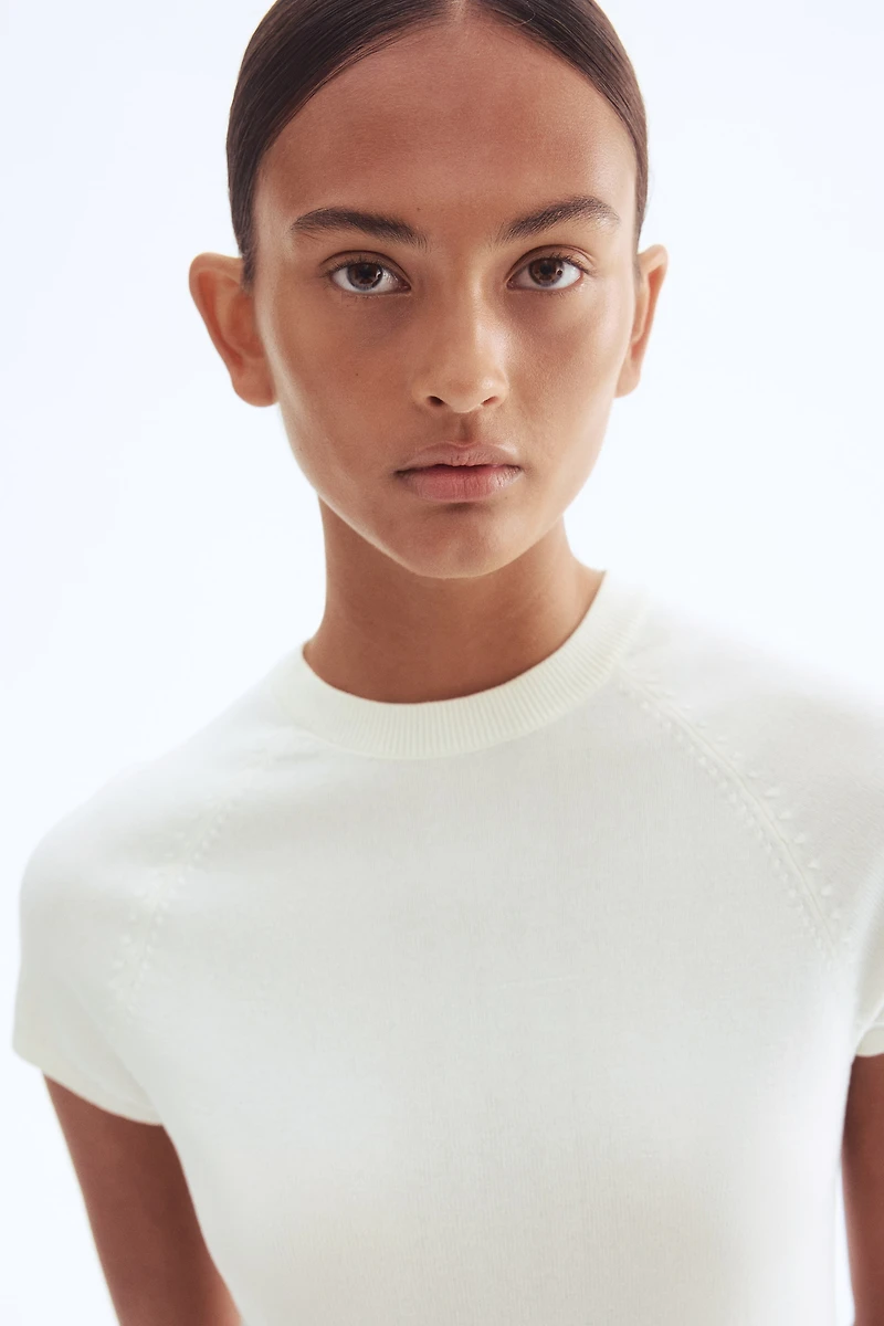 Fine-Knit Peplum Top