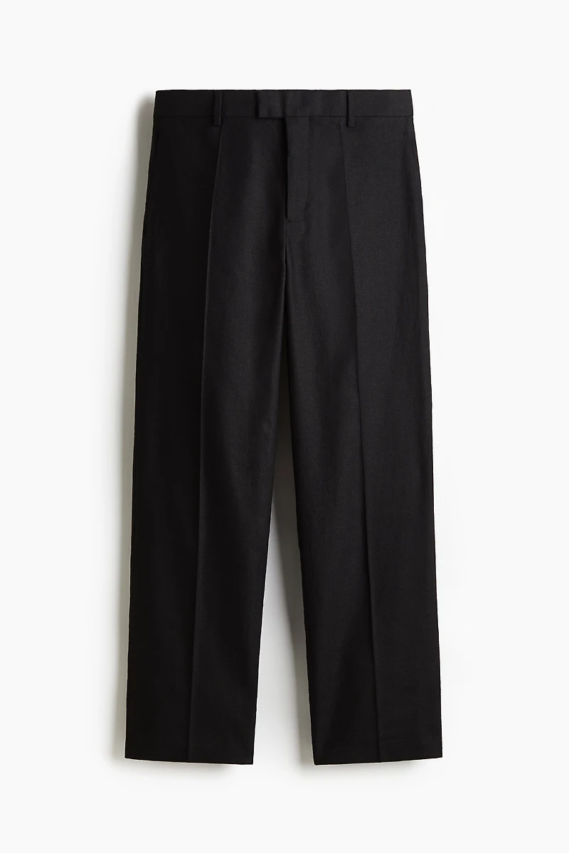 Relaxed-Fit Tailored Linen-Blend Pants