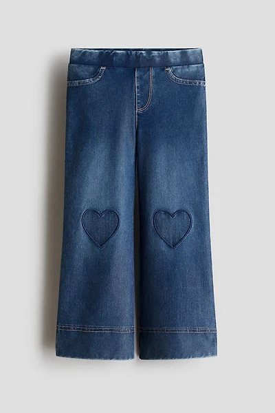 Denim-look wide-leg jeggings