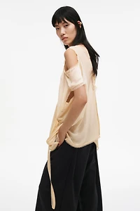 Lace-Trimmed Satin Top