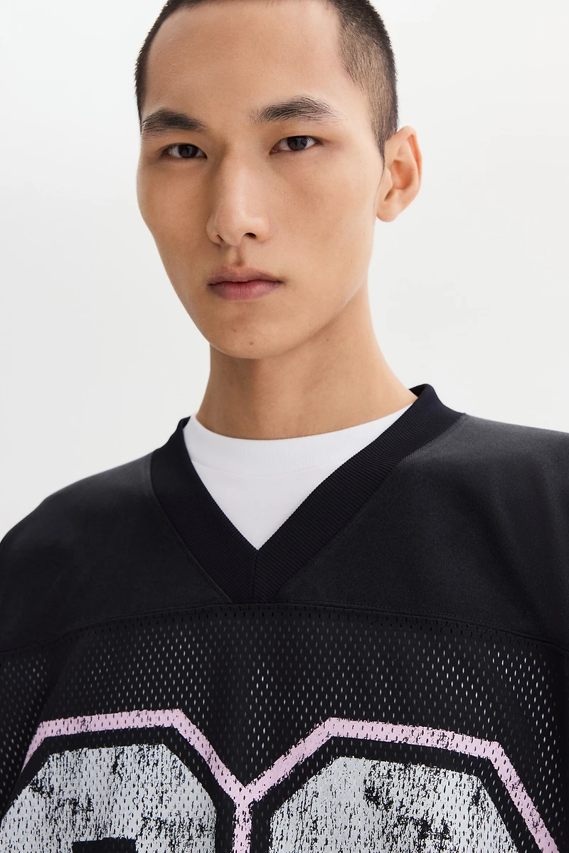 Oversized Printed Mesh T-Shirt