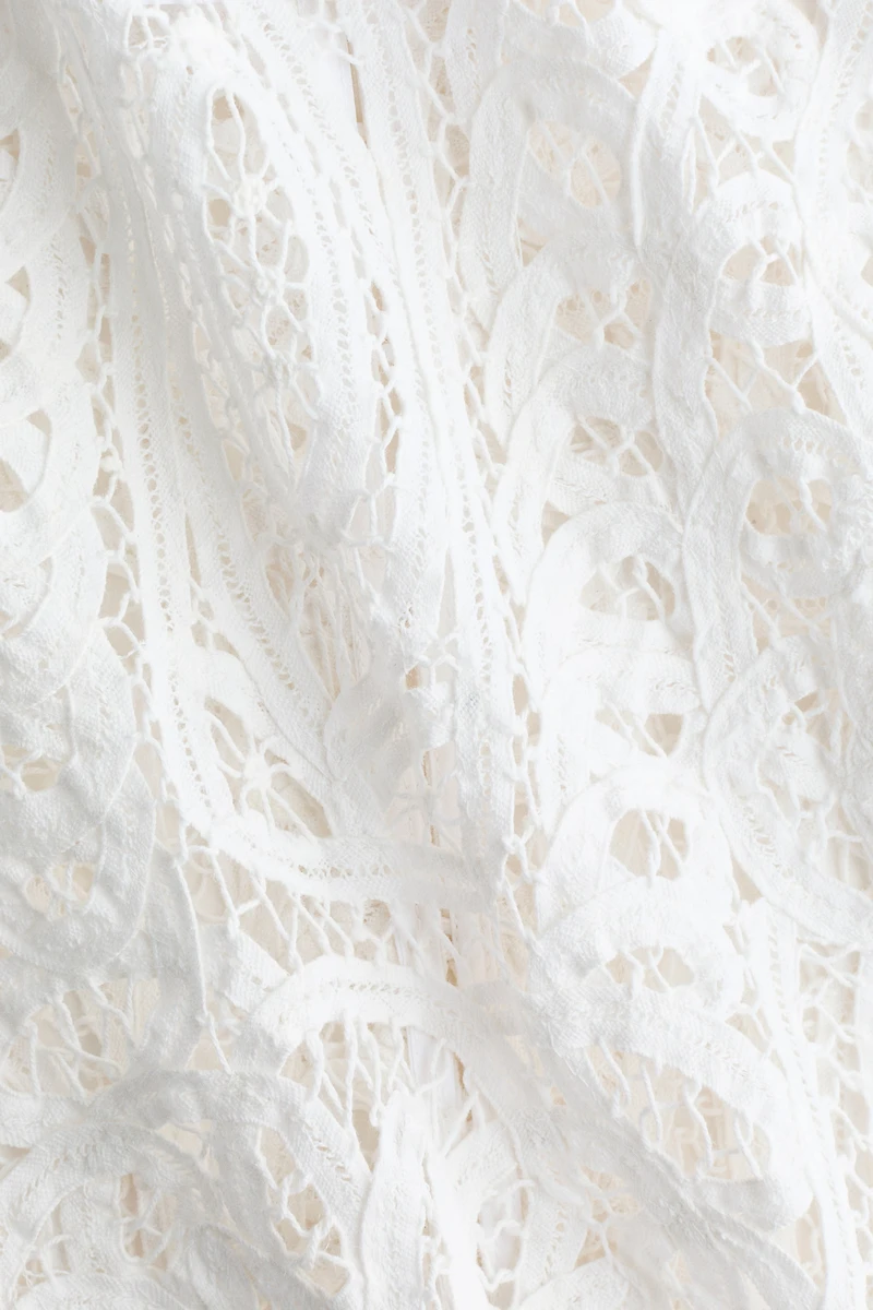 Oversized Crochet-Look Blouse