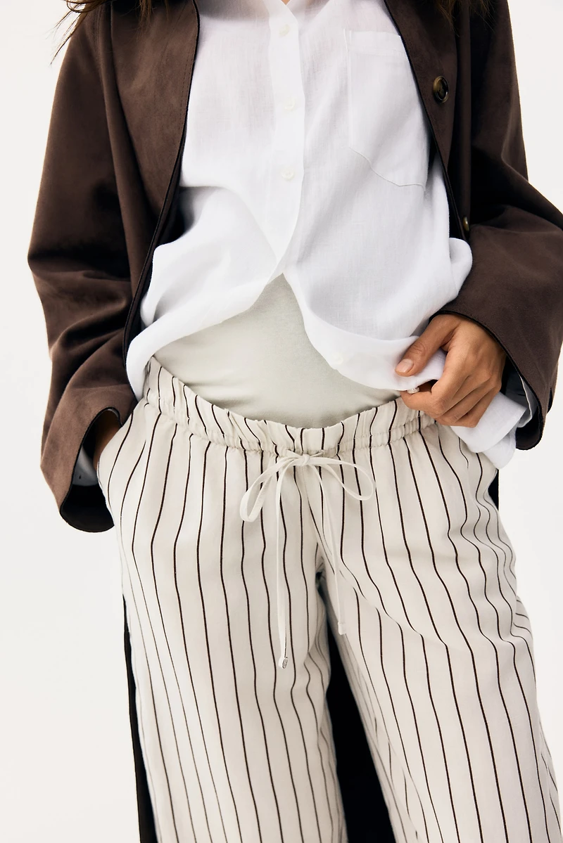 Pantalon MAMA à cordon en lin mélangé