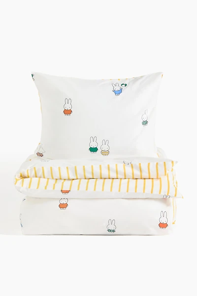 Ensemble de couette lit simple avec décor imprimé