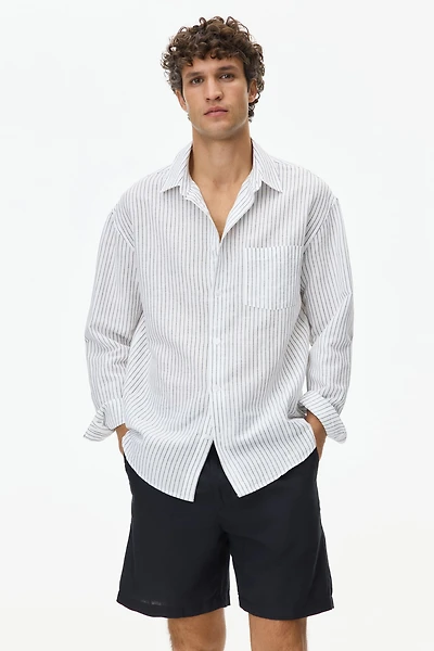 Regular-Fit Linen-Blend Shorts