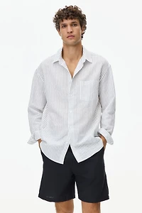 Regular-Fit Linen-Blend Shorts