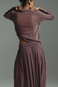 Pantalon à effet drapé avec ceinture nouer