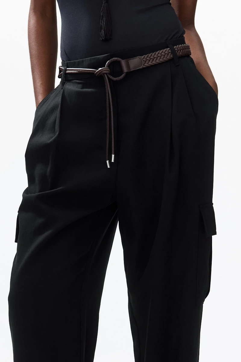 Pantalon tonneau avec ceinture