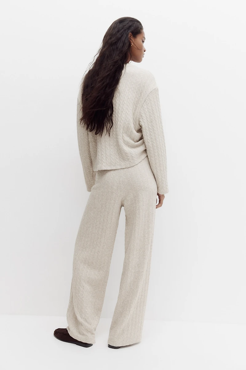 Flared Cable-Knit Pants