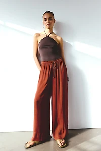 Pantalon large avec cordon de serrage