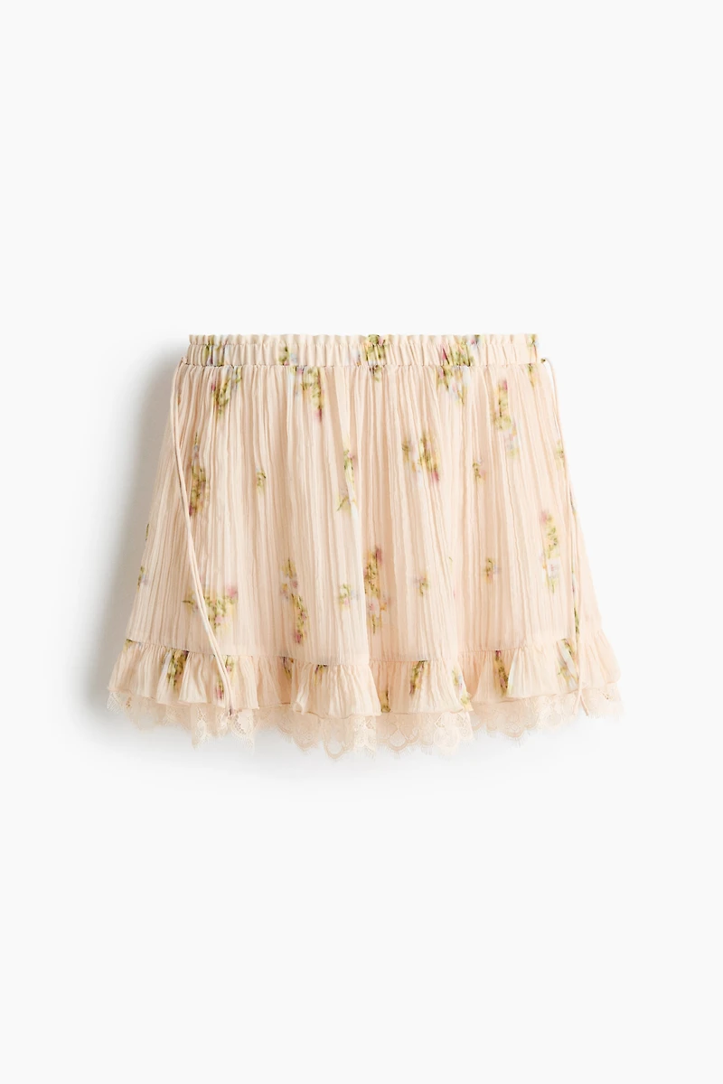 Crinkled Tie-Detail Skirt