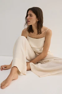 Pantalon à cordon en viscose mélangée