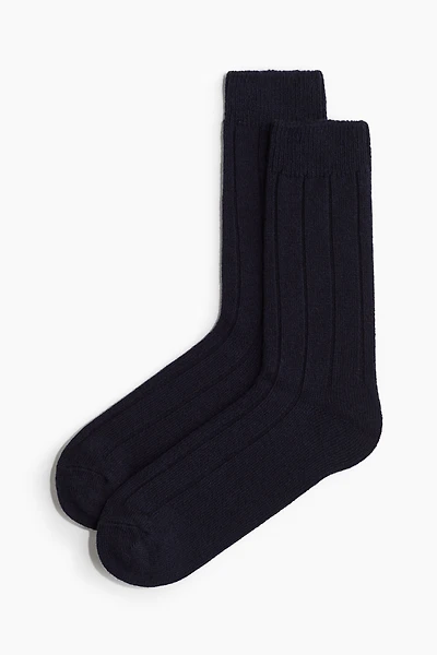 Rib-Knit Socks