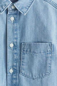 Short-Sleeved Denim Shirt